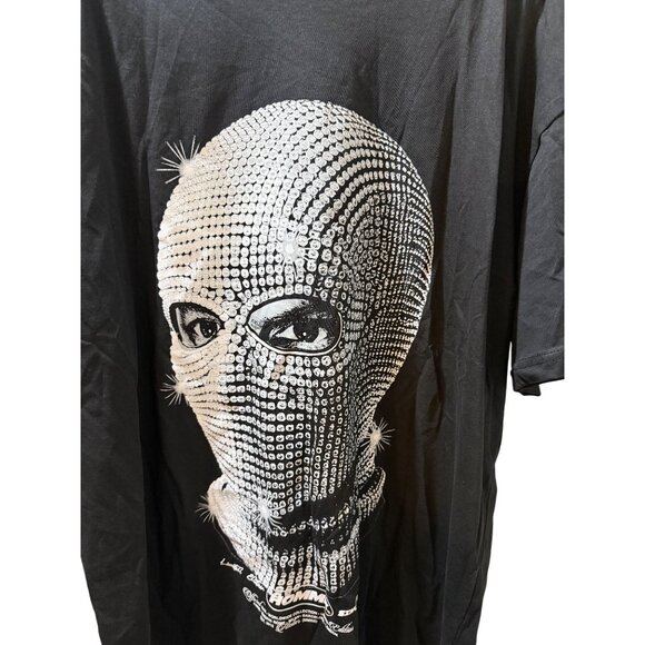 BoohooMAN Black Graphic T-Shirt With Rhinestone Mask Print Size L - Picture 3 of 8